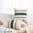 thumbnail image 3 of Fancy Homi Set of 2 Dark Green Boho Decorative Throw Pillow Covers 16x16 inch for Couch Bed Sofa Bedroom Indoors, Modern Farmhouse Vintage Forest Green Living Room Decor, 3 of 7