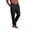 Black, variant on Men's Solid Color Pajama Pants with Pockets & Drawstring - Cuffed Jogger Sleep Bottoms for Men, Elastic Waist Soft Lightweight Lounge Homewear Black L