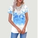 thumbnail image 5 of Tops de Manga Corta con Cuello en V para las Mujeres Blusa de Botón de Verano de Moda Casual de Ajuste Regular, 5 of 5
