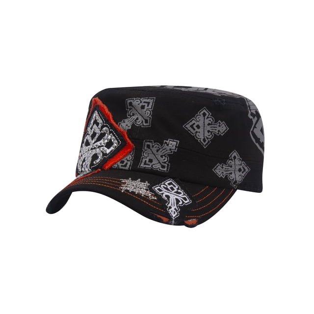 Top Headwear Casquette Ajustable Imprimée pour Femmes - Noir - Croix Cloutée