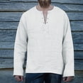 thumbnail image 1 of HAXMNOU Men Vintage Tunic Tops Shirt Viking Lace Up Jumper Long Sleeved Blouse White XXXL, 1 of 4