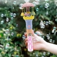 thumbnail image 2 of Pink Rotating Carousel Bubble Blower With Light Effects And Hand Crank For Kids Fun Play, 2 of 6