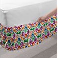 thumbnail image 2 of Traditional Bed Skirt, Polish Pattern with Floral Motifs and Folkloric Elements Native Cultural, Elastic Bedskirt Dust Ruffle Wrap Around for Bedding Decor, 4 Sizes, Multicolor, by Ambesonne, 2 of 2