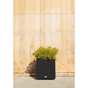 Veradek Block Series Cube Small 18 Plastic Planter - Black