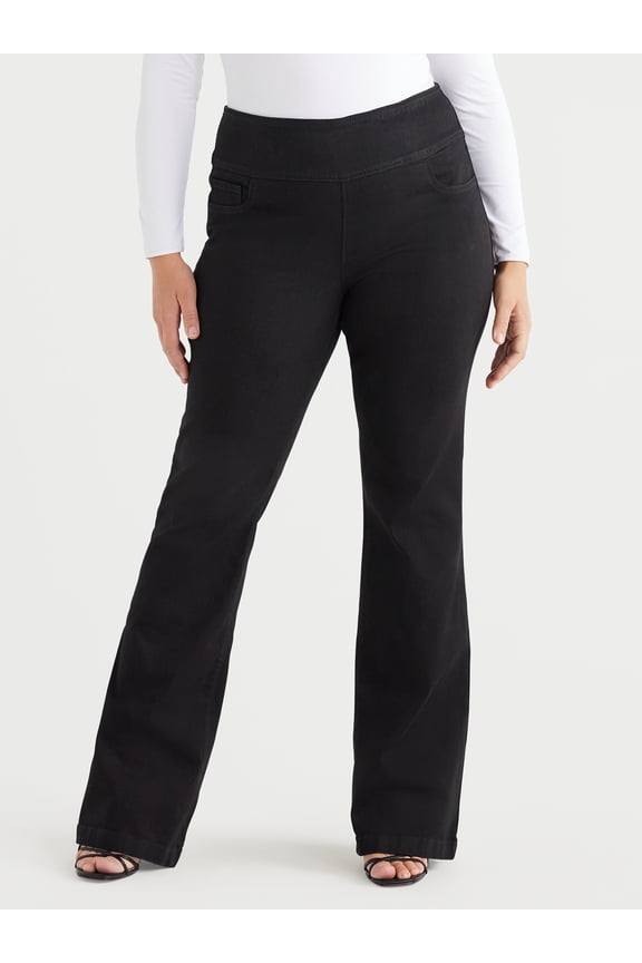 Sofia by Sofia Vergara Women's and Women's Plus Melisa Flare High Rise Pull On Jeans, 30.5", 32.5" and 34.5" Inseams, Sizes 0-28