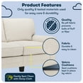 thumbnail image 3 of Serta Copenhagen 61" Rolled Arm Loveseat Sofa with Removable Covers Cream White, 3 of 16