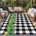 thumbnail image 2 of St. Patrick's Day Outdoor Rug for Patio/Deck/Porch, Non-Slip Large Area Rug 3 x 5 Ft, Lucky Shamrock Grasses Black White Plaid Indoor Outdoor Rugs Washable Area Rugs, Camping Rug Carpet Runner, 2 of 8