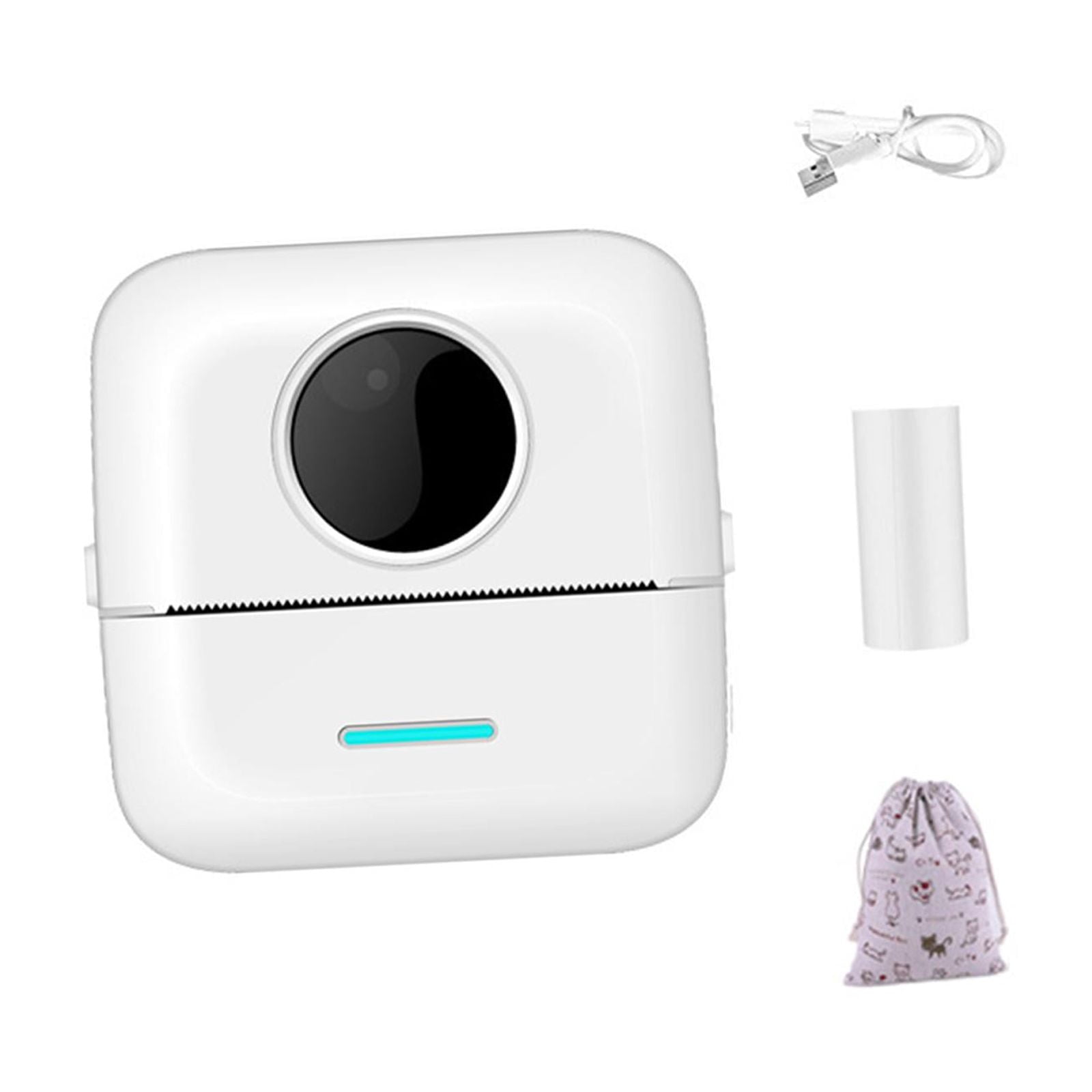 Rushawy Portable Thermal Printer with 10 Rolls of Thermal Paper Mini Inkless Printer for