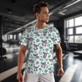 thumbnail image 3 of Wukai Bears and Tropical Leaves Print Men's Short-Sleeved Mesh T-Shirt,Quick-Dry Short Sleeve Workout T-Shirt-X-Large, 3 of 8