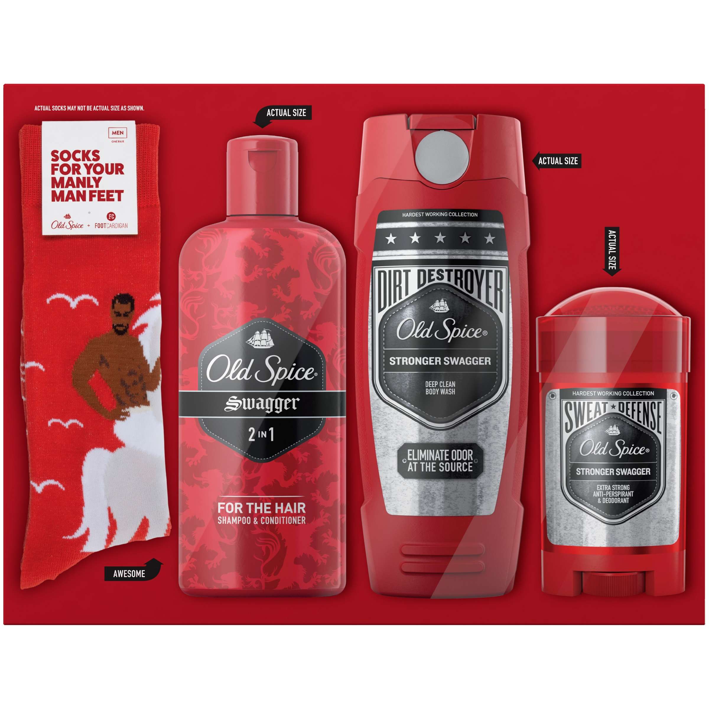 Old Spice Swagger Hardest Working Collection Body Wash, Deodorant and Shampoo & Conditioner Gift of Confidence Gift Pack (Free Socks Included) - image 5 of 6