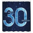 thumbnail image 3 of Ambesonne Navy Blue Shower Curtain, Modern Birthday Image, 69"Wx84"L, Dark Blue Turquoise, 3 of 3