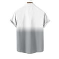 thumbnail image 6 of YLSDY Mens Gradient Linen Shirts Casual Contrast Color Collared Button Down Short Sleeve Beach Summer Shirts Gray XXL, 6 of 6