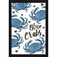 thumbnail image 1 of Blue Crab Pattern - Distressed - Lantern Press Artwork (16x24 Giclee Art Print, Gallery Framed, Black Wood), 1 of 1