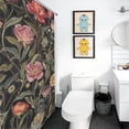 thumbnail image 4 of Boho Vintage Floral Shower Curtain for Bathroom with 12Hooks, Polyester Fabric Thick Shower Curtain Washable Waterproof Curtain, 4 of 6