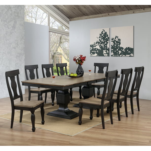 Lowel 9 Piece Formal Dining Room Set, Kitchen Table For 8 With Bench