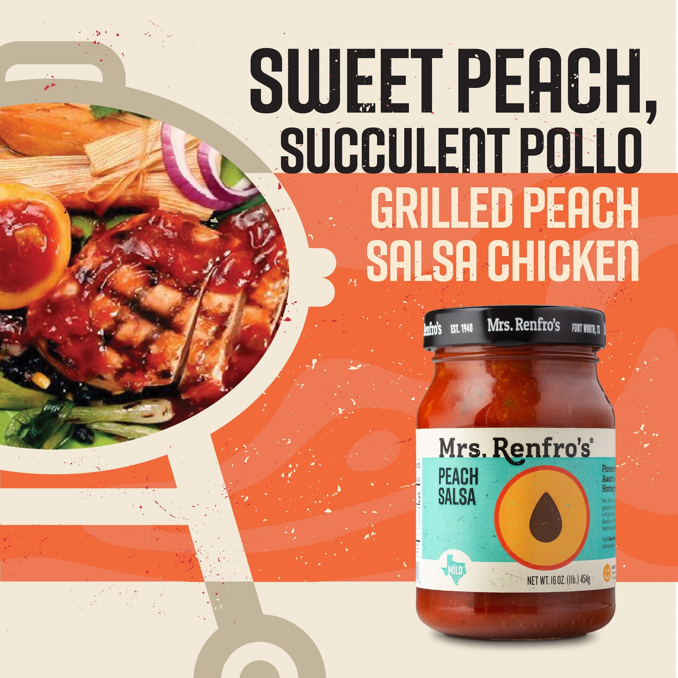 (3 pack) Mrs. Renfro's Peach Salsa, 16 oz