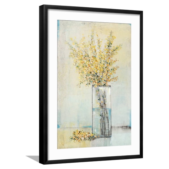 Art.com Yellow Spray in Vase I Art Print by Tim OToole, Black Frame Wall Art, 21" x 29"
