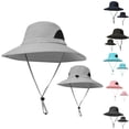 thumbnail image 3 of Yuanlong Mens Bucket Hats Outdoor Mesh Wide Brim Sun Hat Solid Color Breathable Travel Fishing Hats, 3 of 3