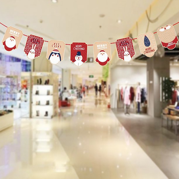 Gibobby Frente Navidad Fiesta de Navidad Puerta Banner Pared Decoración de pared Horno de tracción Decoración Bandera Navidad(E)
