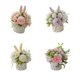 thumbnail image 5 of Flores artificiales en maceta de cerámica Billuyoard Rosa blanca, 5 of 6