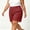 Red, variant on CBASIHI Womens Plus Size Shorts with Pockets- High Waist Summer Casual Dressy Wide Leg Elastic Waist Cotton Linen Shorts Dark Gray Size L-5XL