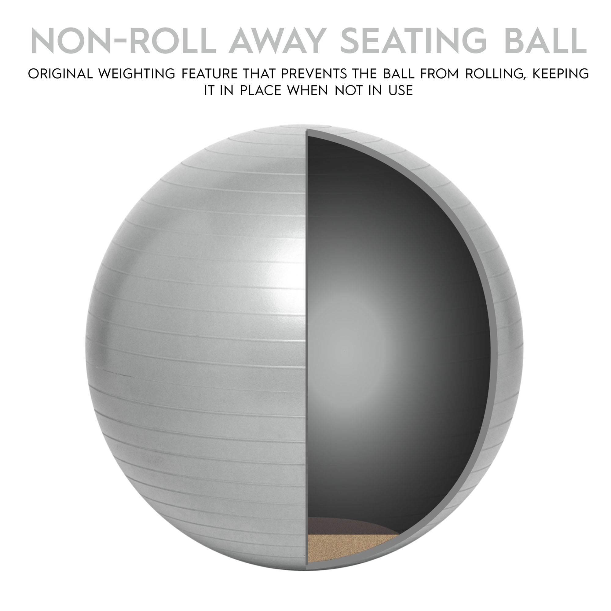 Bouncyband Balance Ball, 55cm, Silver