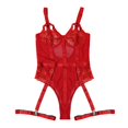 thumbnail image 5 of Gibobby Lencería sexy Conjunto de tirantes de Lencería sexy para mujer Día de San Valentín, ropa interior, conjunto de lencería con cuello en V, Lencería de encaje Día de(Vino, M), 5 of 5