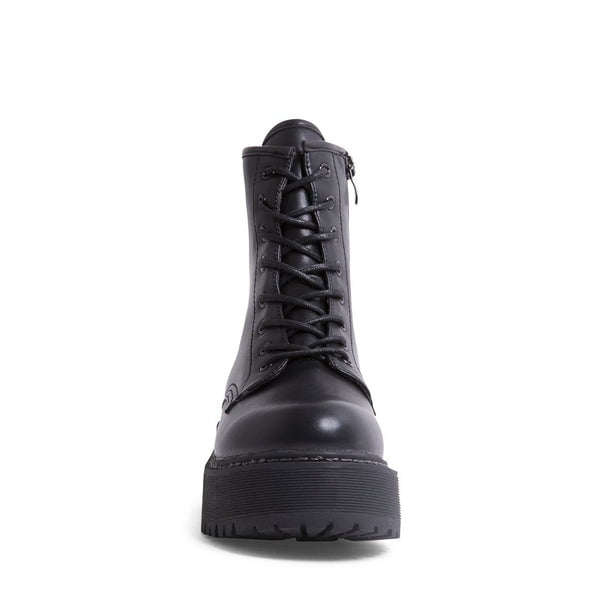 Democracia Zapatos Fanático Steve Madden Betty 2.0 Black Rounded Closed Toe Lace Up Classic Combat Boots  - Walmart.com