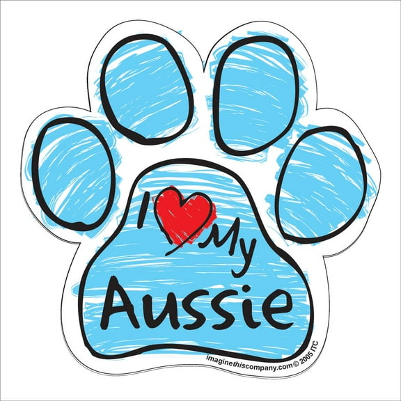 Aussie Blue Scribble Paw Magnet
