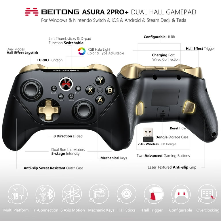 BEITONG Asura 2 Pro+ Wireless Controller for PC, NS, Android