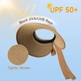 thumbnail image 2 of OZERO Women Sun Straw Visor Hat: Wide Brim Beach Hats Summer Ponytail Hat Foldable Packable UV Protection for Travel, 2 of 7
