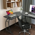 thumbnail image 5 of HomGarden 58” L-Shaped Computer Desk MDF Reversible Corner Desk Gaming Writing Workstation, Black, 5 of 10