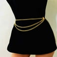 thumbnail image 2 of Youkk Gold Durable Chain Waist Belt For Fashionable Women Smooth Line Retro Style Chain Belts 1Set, 2 of 6