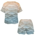 thumbnail image 3 of Mermaid Fish Scales Print Women'S Pajamas Set Summer Sleepwear Sets 2 Piece Lounge Set, 3 of 7
