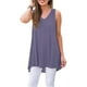thumbnail image 4 of Guardurnaity Camiseta de mujer Camiseta sin mangas Camiseta con cuello en V Blusa Camiseta sin mangas V Chaleco de color sólido Vestidos Gris Púrpura L Guardurnaity AP003123-33, 4 of 6