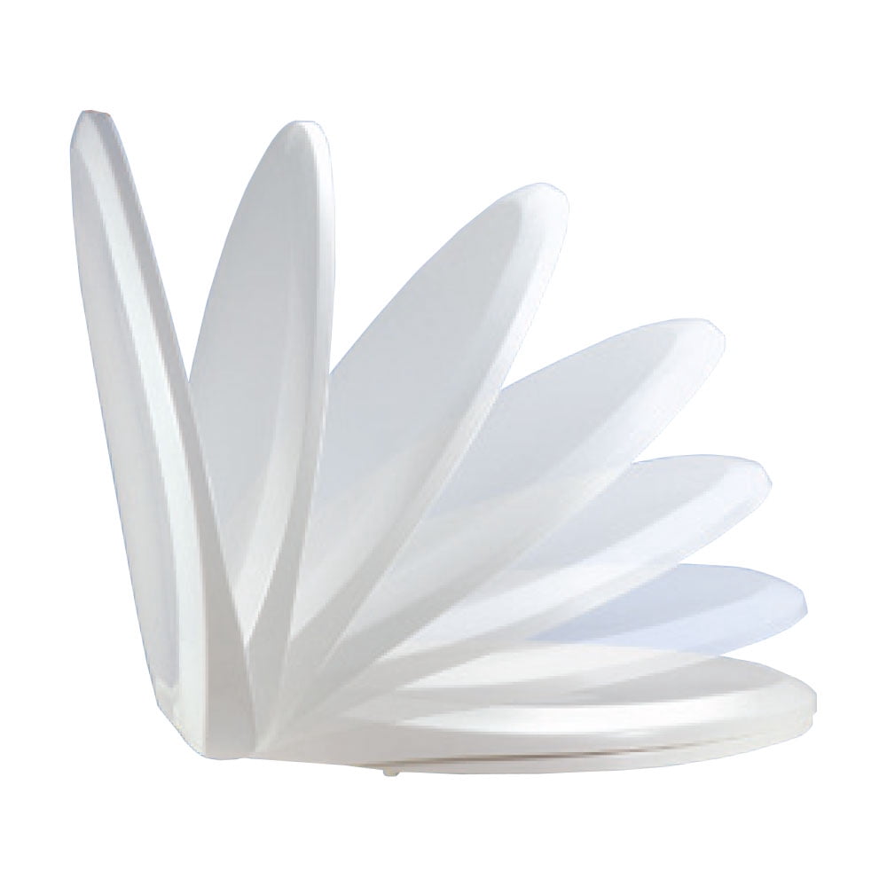 BathDecor Slow Close Commercial Quality Elongated Toilet Seat with an Open Front without a Cover and Stainless Steel Hinge Post and Check Hinge - Stops at 11 degrees past 90 degrees, White