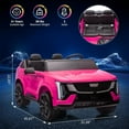 thumbnail image 2 of 24V 2-Seater Kids Ride-On Car, Licensed Cadillac Battery Powered Electric Truck with Remote Control, Dual Motors, Spring Suspension, LED Lights, Music, Ride-On Toy for Toddlers Boys Girls, Hot Pink, 2 of 8