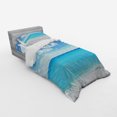 thumbnail image 2 of Ambesonne Tropical Bedding Set 3 Pcs, Hawaiian Seascape, Twin XL, Turquoise White, 2 of 2