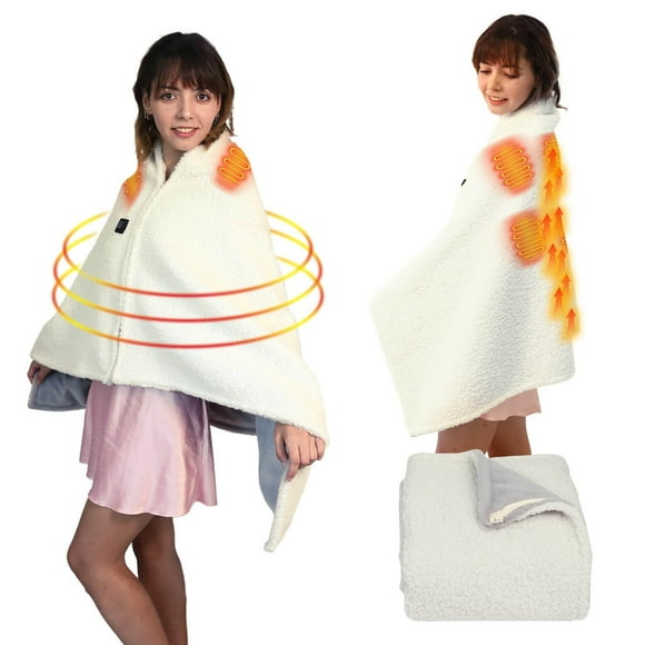 1Pc USB Heated Shawl Blanket Wearable Heated Blanket Wrap Throw Blankets Heating Throw Warm And Cozy Portable 3 Heating For Home Outdoor Light Blanket Full Size Super Blankets Sized Throw Blanket