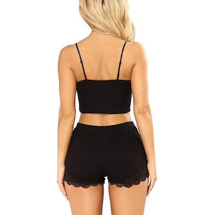 RSLOVE Sexy Womens Pajamas Set Cami Shorts Sets Lace PJ Set Lounge Set V  Neck Sleepwear : : Clothing, Shoes & Accessories