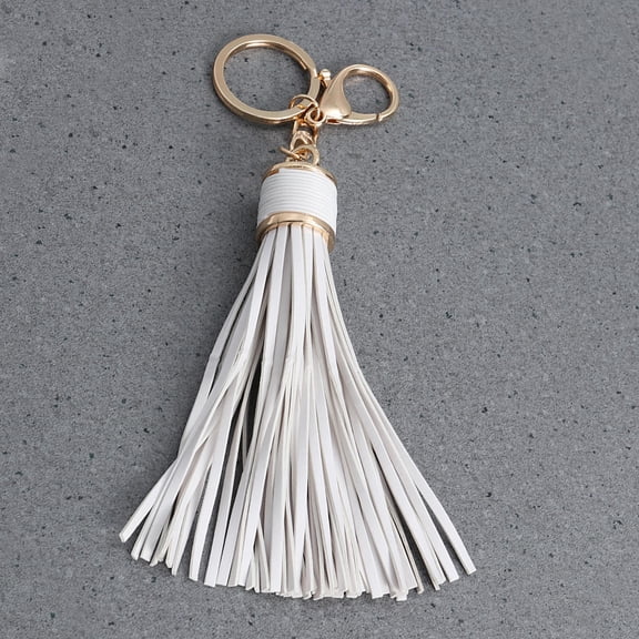 LITINKIMI Elegant White Tassel Keychain, Perfect Bag Charm for Decoration