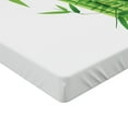 thumbnail image 2 of Ambesonne Forest Fitted Sheet, Japanese Tree Leaf Artwork, Twin XL Size, White and Green, 2 of 3