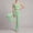 Green, variant on PISONIC Women Lace Trim 2 Piece Yoga Outfit, Square Neck Padded Tank Top & High Waist Straight Wide Leg Pants, Elegant Ballet Dance Training Activewear Set