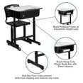 thumbnail image 2 of Adjustable Height Student Desk and Chair with Black Pedestal Frame, 2 of 9