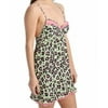Betsey Johnson NEW Green Womens Size Medium M Leopard Chemise Sleepwear