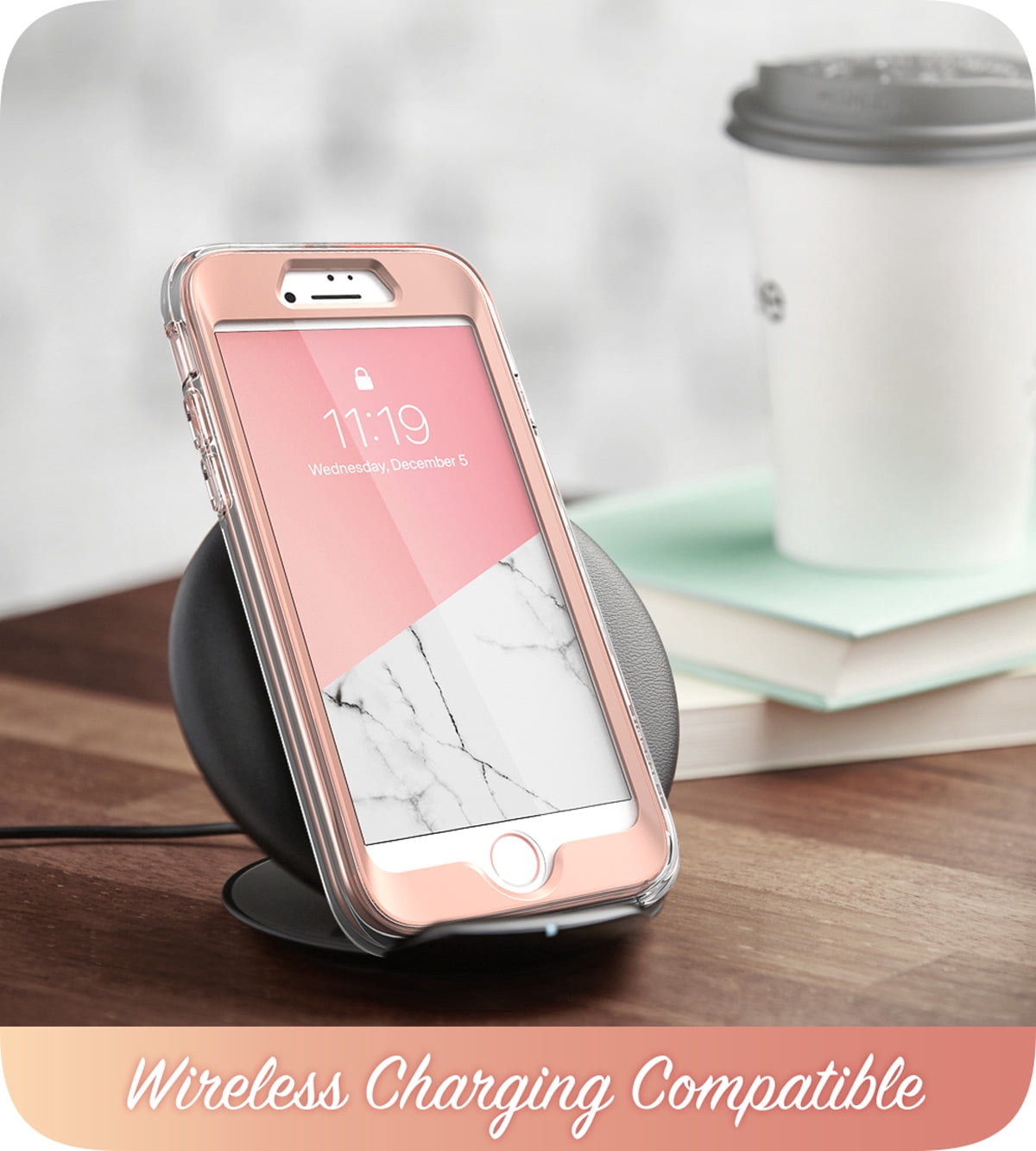 i-Blason Cosmo Series Designed for iPhone SE 2020/7/8 Case, [Built-in Screen Protector] Stylish Protective Bumper Case (Marble)