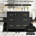thumbnail image 5 of Euroco 36'' Bathroom Vanity with Resin Sink Combo, Solid Wood Frame Bathroom Storage Cabinet, Freestanding Vanity Set with 5 Drawers& Soft Closing Doors (Same as N710S136002B+SW000142AAB ), 5 of 9