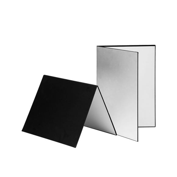 Carton de Photographie 3-en-1 Réflecteur de Photographie Pliable Diffuseur (Noir + Blanc + Argent) pour Produit de Nature Morte Nourriture Prise de Photo, Taille A3