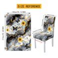 thumbnail image 6 of Xoenoiee Sunflower Butterfly Heart Marble Pattern 5 Pcs Table Cloth with Dining Chair Slipcovers Set Rectangle Tablecloth Stretchable Chair Protector Cover Home Kitchen Dining Room Decoration, 6 of 6