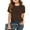Coffee -CL12, variant on Dwellite Girls Short Sleeve Tops Ribbed Knit Crew Neck Shirts for Kids Summer T-Shirt Basic Tees 7-15 Years Coffee -CL12 170